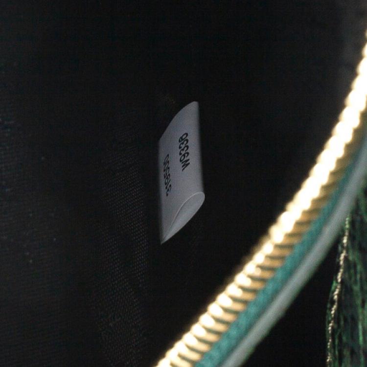 Pre Owned Stella McCartney Loretta ‘Waverly’ Exotic Skins Patchwork Green Clutch