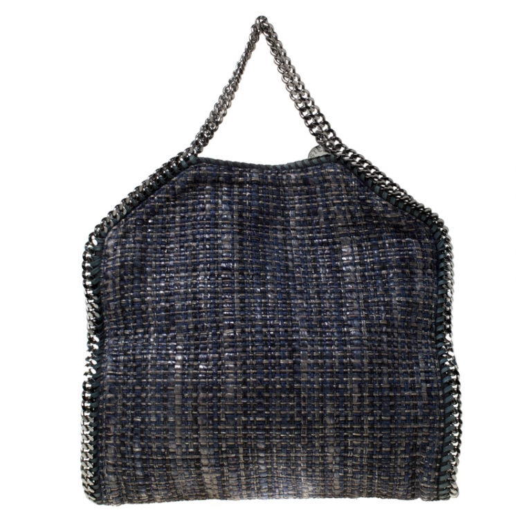 Pre Owned Stella McCartney Blue Boucle Fabric Small Falabella Tote