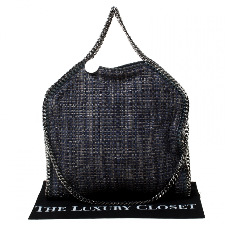 Pre Owned Stella McCartney Blue Boucle Fabric Small Falabella Tote