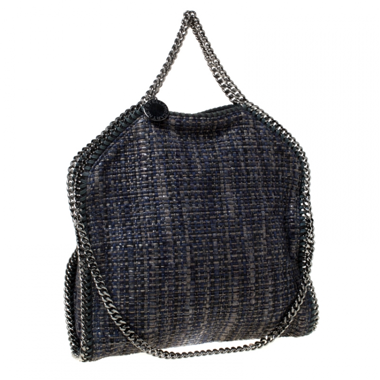 Pre Owned Stella McCartney Blue Boucle Fabric Small Falabella Tote