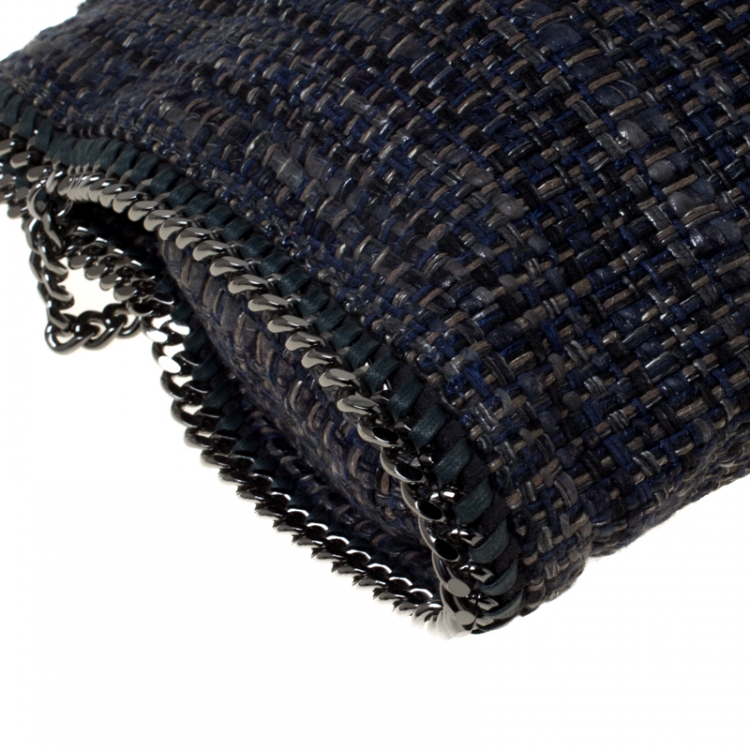 Pre Owned Stella McCartney Blue Boucle Fabric Small Falabella Tote