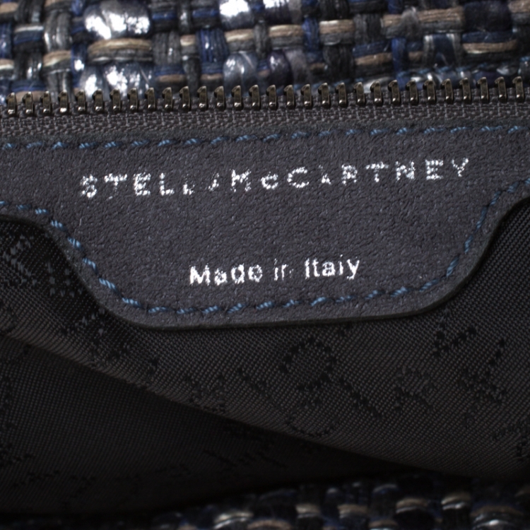 Pre Owned Stella McCartney Blue Boucle Fabric Small Falabella Tote