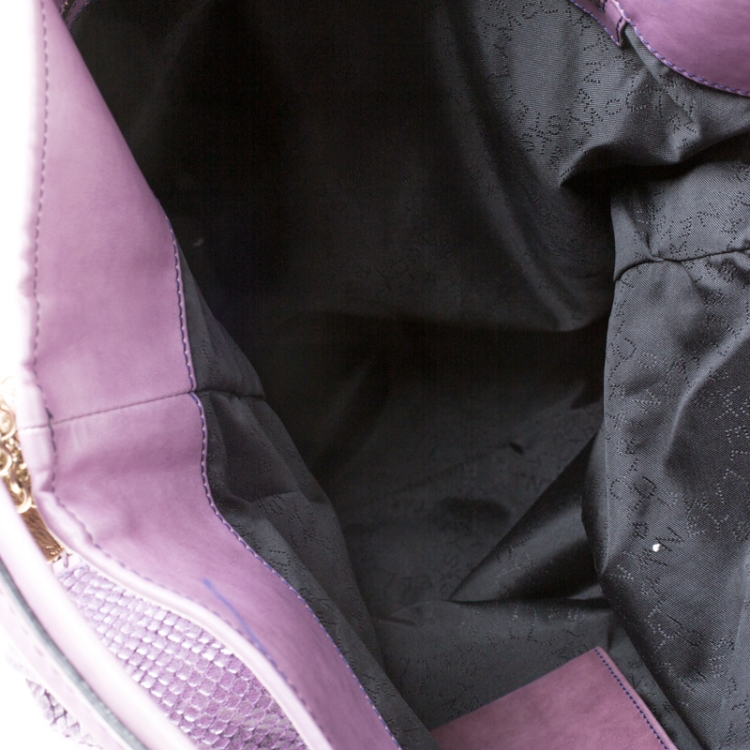 Pre Owned Stella McCartney Purple Faux Python Bailey Boo Hobo
