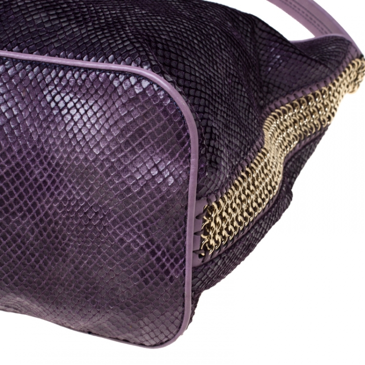 Pre Owned Stella McCartney Purple Faux Python Bailey Boo Hobo