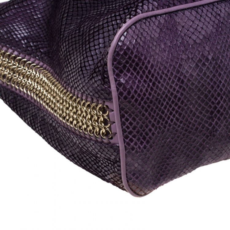Pre Owned Stella McCartney Purple Faux Python Bailey Boo Hobo