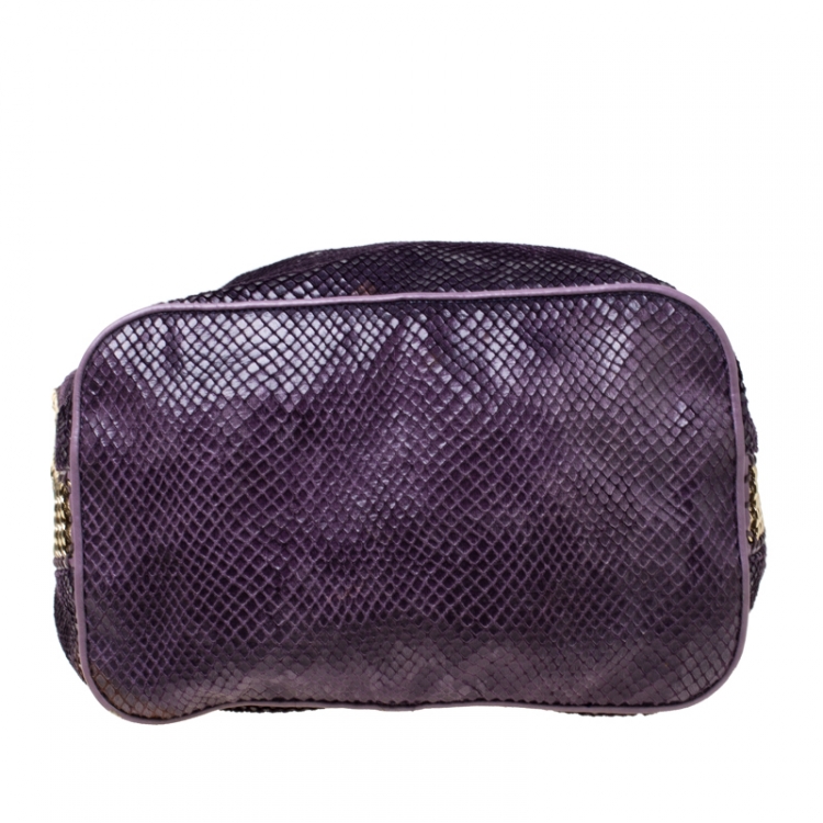 Pre Owned Stella McCartney Purple Faux Python Bailey Boo Hobo