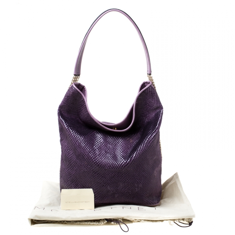 Pre Owned Stella McCartney Purple Faux Python Bailey Boo Hobo