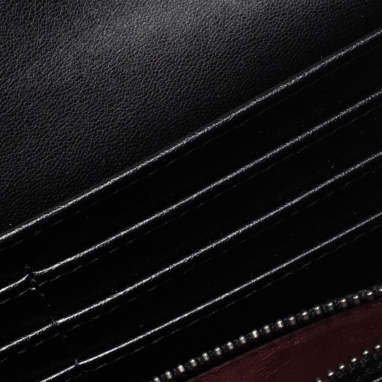 Pre Owned Stella McCartney Black Faux Leather Falabella Continental Wallet