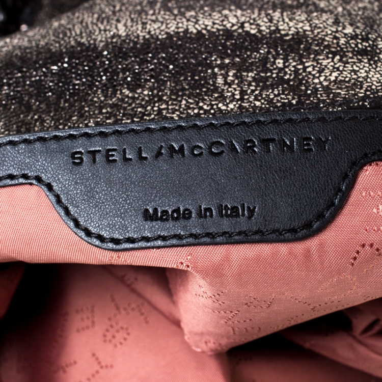 مملوكة مسبقًا Stella McCartney Metallic Black Faux Leather Falabella Crossbody Bag