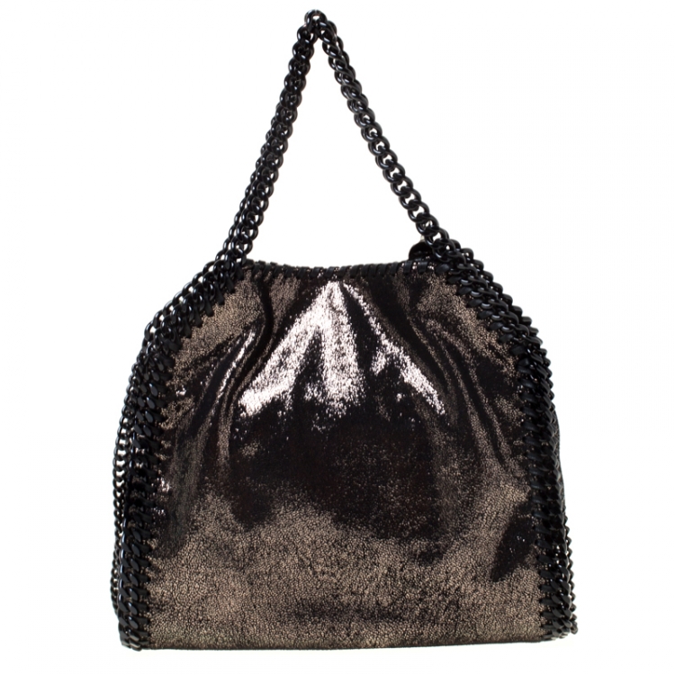 مملوكة مسبقًا Stella McCartney Metallic Black Faux Leather Falabella Crossbody Bag