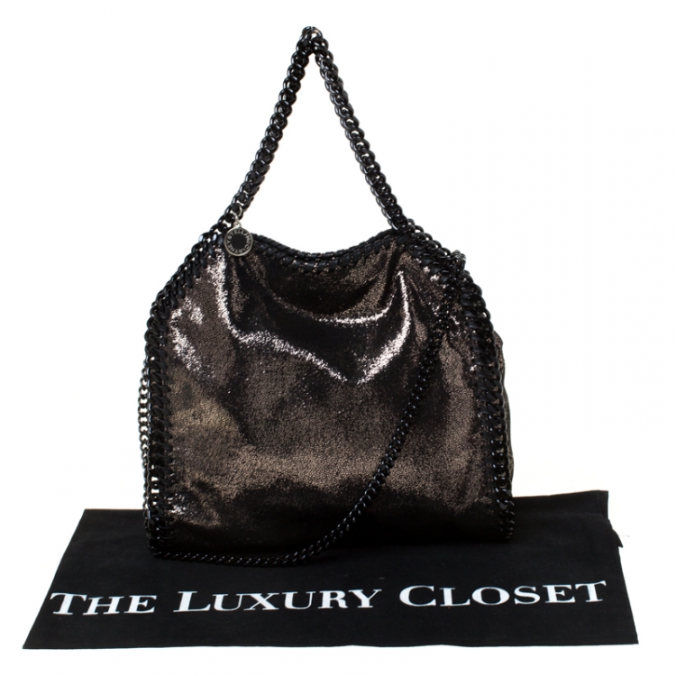 مملوكة مسبقًا Stella McCartney Metallic Black Faux Leather Falabella Crossbody Bag