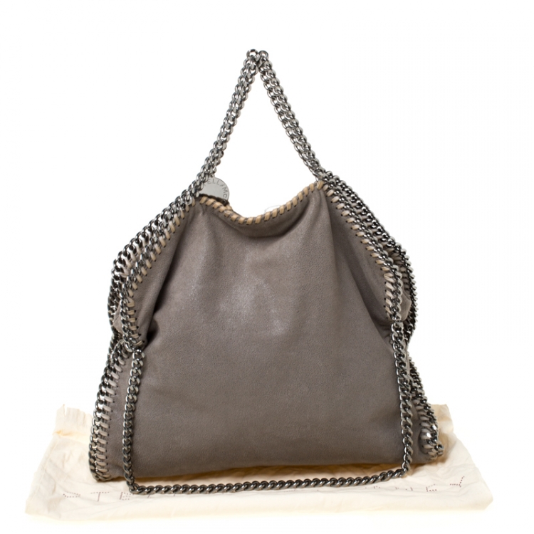 مملوكة مسبقًا Stella McCartney Grey Faux Leather Falabella Chain Tote