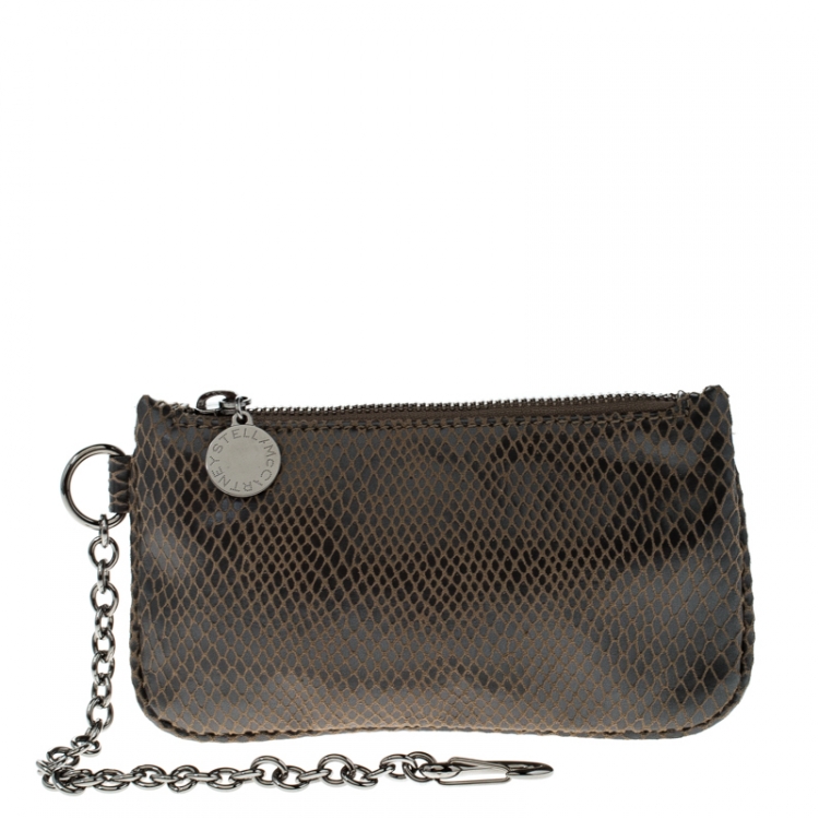 Pre Owned Stella McCartney Metallic Python Faux Leather Large Falabella Tote