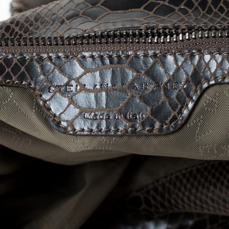 Pre Owned Stella McCartney Metallic Python Faux Leather Large Falabella Tote