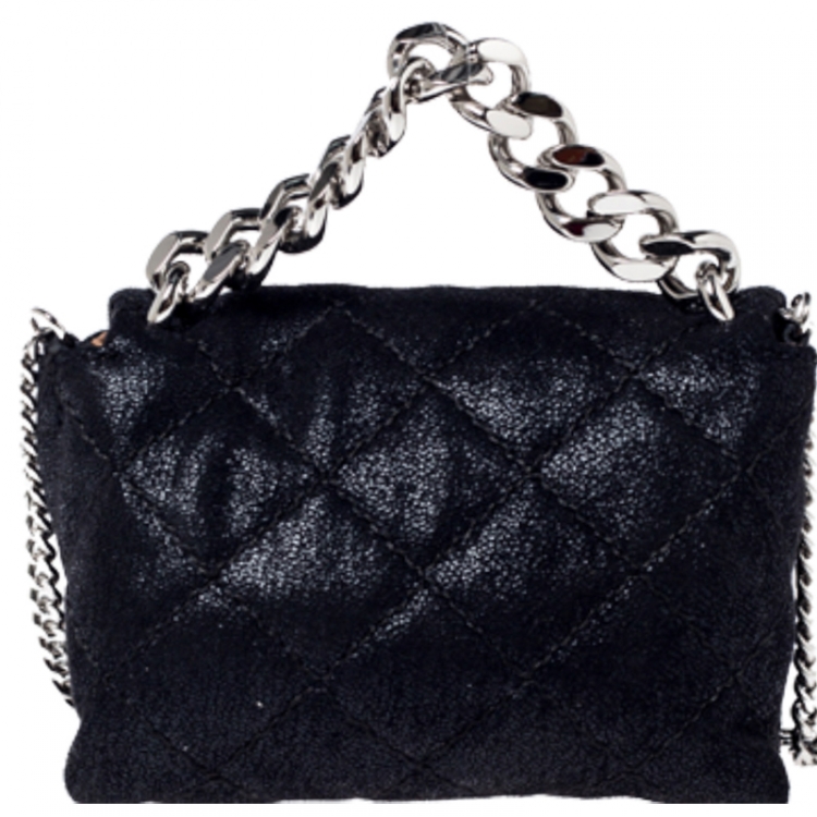 Pre Owned Stella McCartney Black Faux Leather Mini Beckett Shoulder Bag