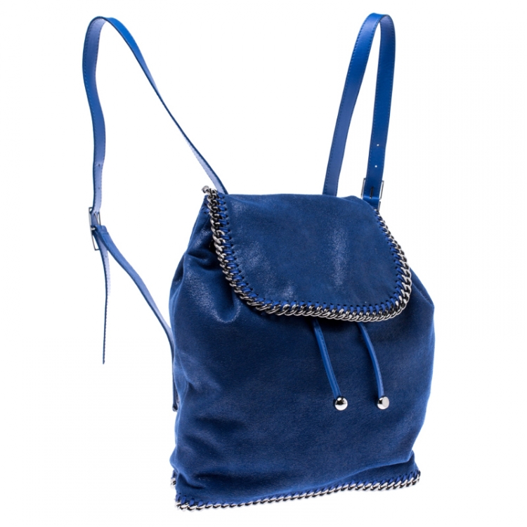 مملوكة مسبقًا Stella McCartney Blue Faux Leather Falabella Shaggy Backpack