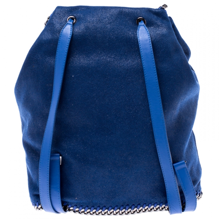 مملوكة مسبقًا Stella McCartney Blue Faux Leather Falabella Shaggy Backpack