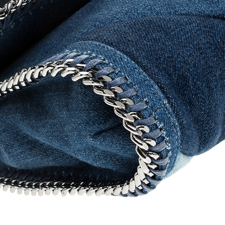 Pre Owned Stella McCartney Blue Eco Denim Falabella Shoulder Bag