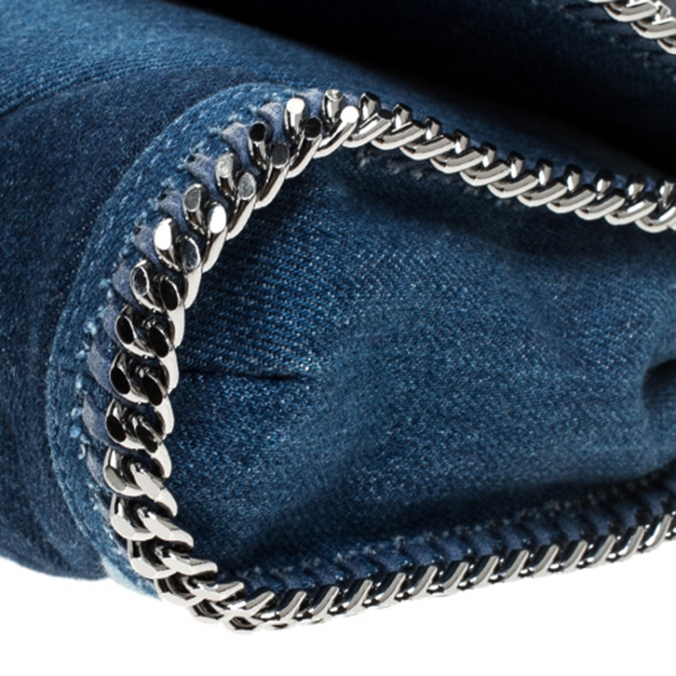 Pre Owned Stella McCartney Blue Eco Denim Falabella Shoulder Bag