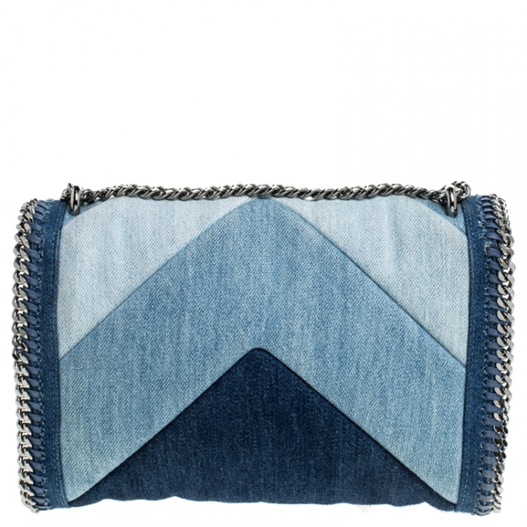Pre Owned Stella McCartney Blue Eco Denim Falabella Shoulder Bag