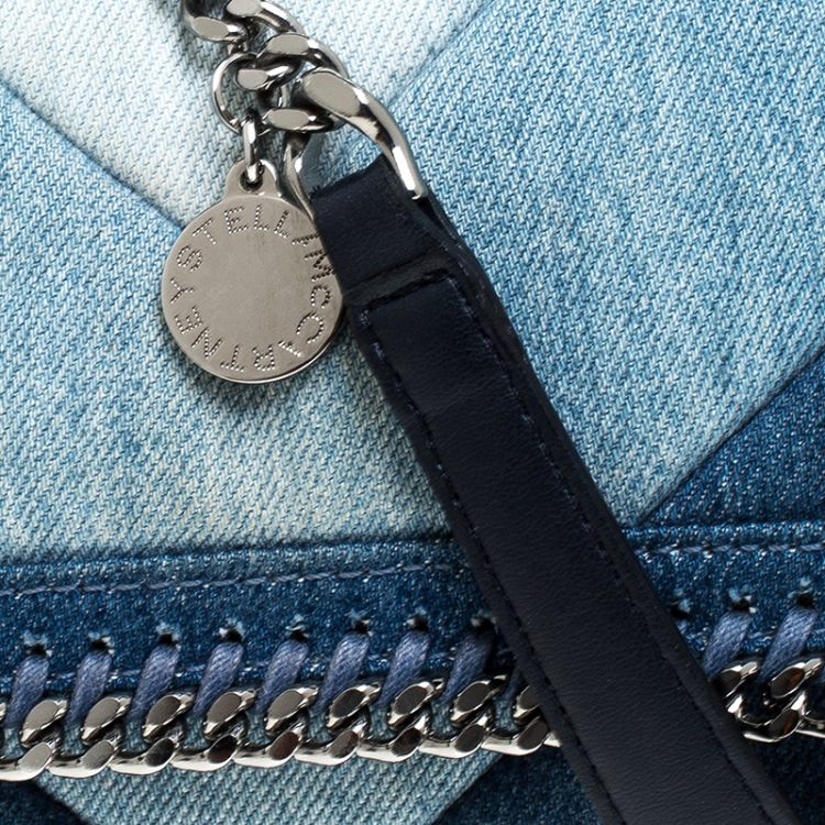 Pre Owned Stella McCartney Blue Eco Denim Falabella Shoulder Bag