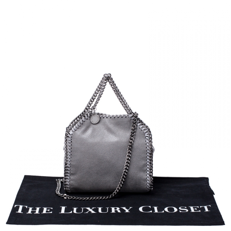 Pre Owned Stella McCartney Grey Faux Leather Tiny Falabella Crossbody Bag