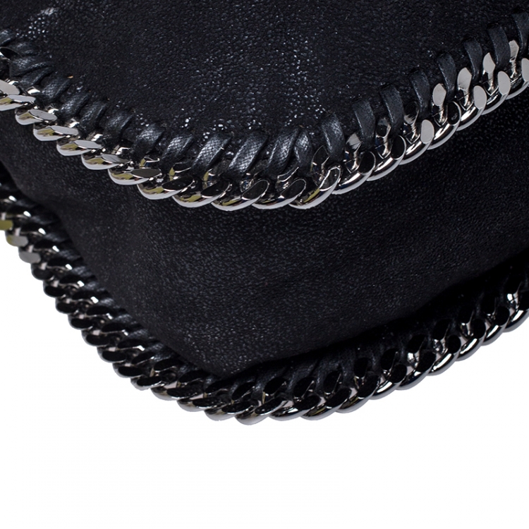 Pre Owned Stella McCartney Black Faux Leather Falabella Shaggy Deer Shoulder Bag