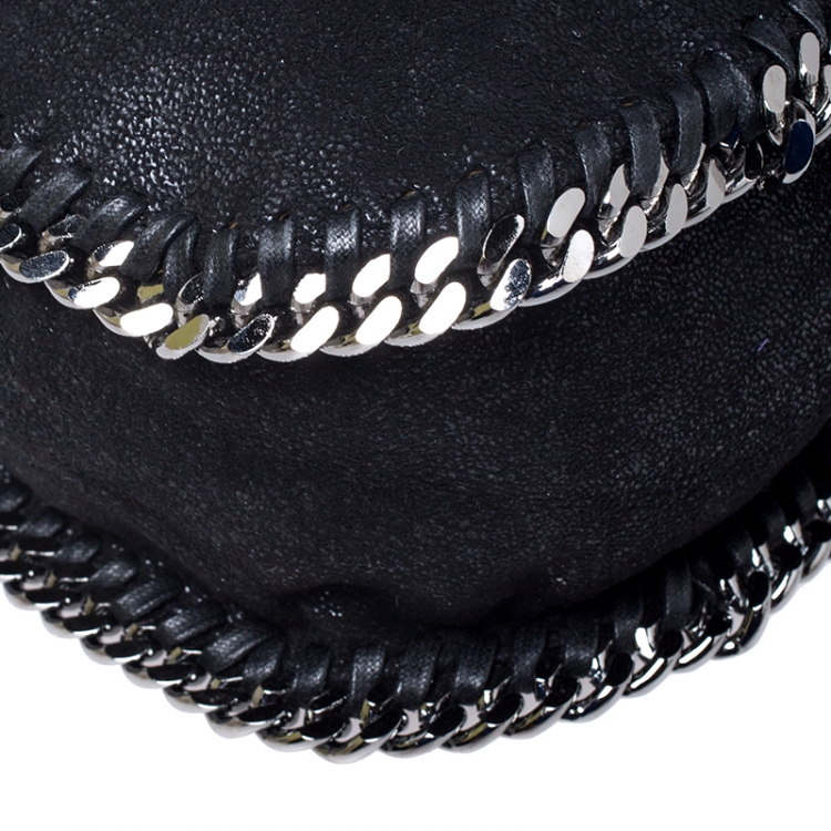 Pre Owned Stella McCartney Black Faux Leather Falabella Shaggy Deer Shoulder Bag