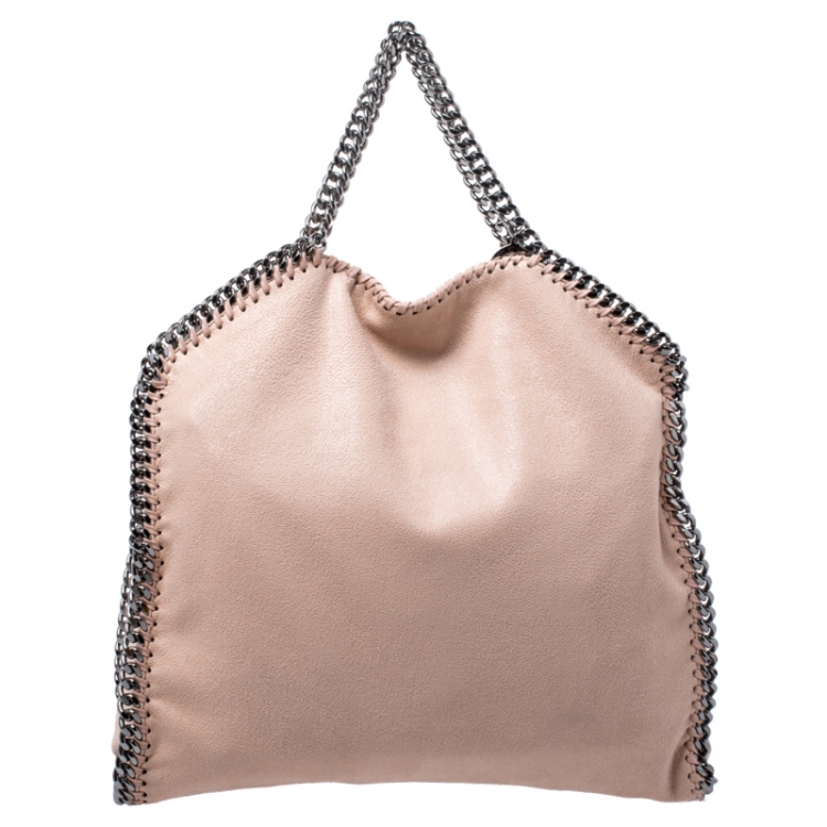 Pre Owned Stella McCartney Peach Faux Leather Small Falabella Tote