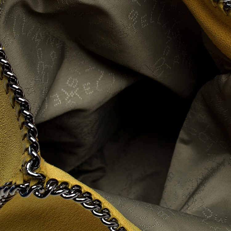 Pre Owned Stella McCartney Yellow Faux Leather Falabella Flap Clutch