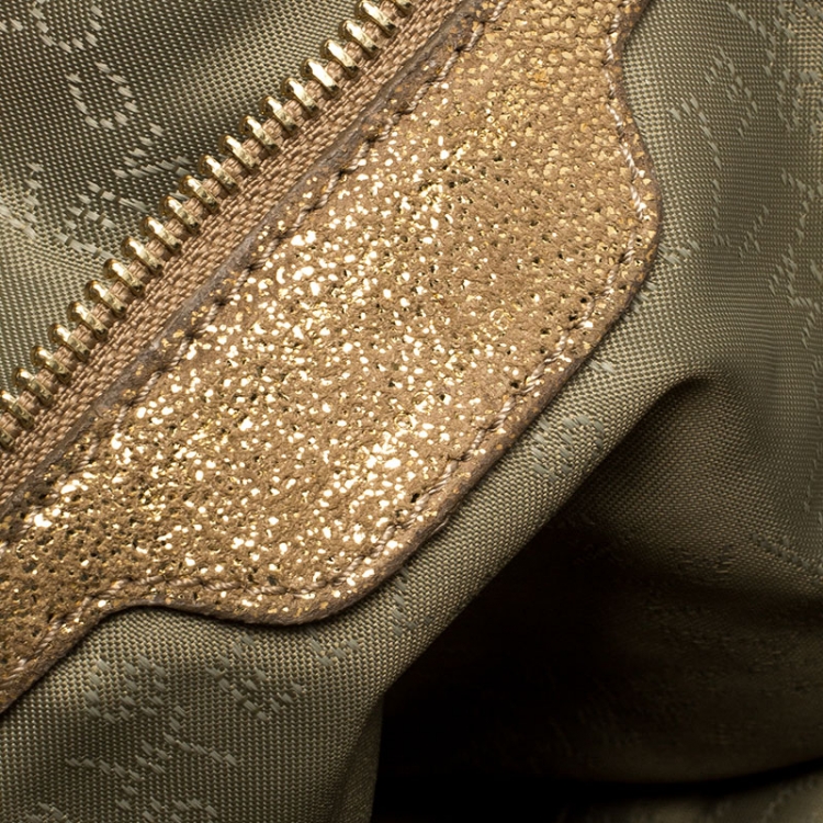 Pre Owned Stella McCartney Metallic Gold Faux Leather Falabella Chain Tote