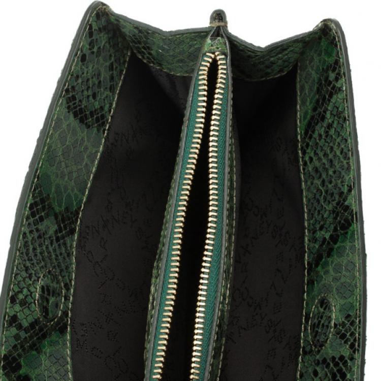 Pre Owned Stella McCartney Loretta 'Waverly' Exotic Skins Patchwork Green Clutch 