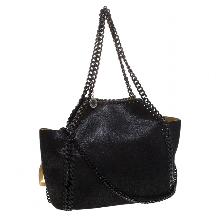 Pre Owned Stella McCartney Black/Brown Faux Leather Mini Fallabella Reversible Tote