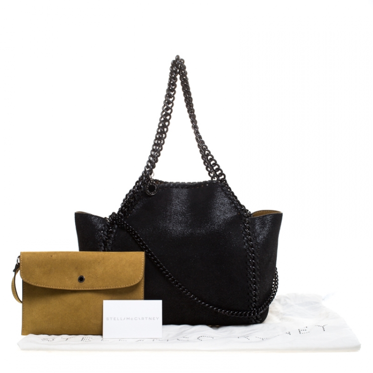 Pre Owned Stella McCartney Black/Brown Faux Leather Mini Fallabella Reversible Tote