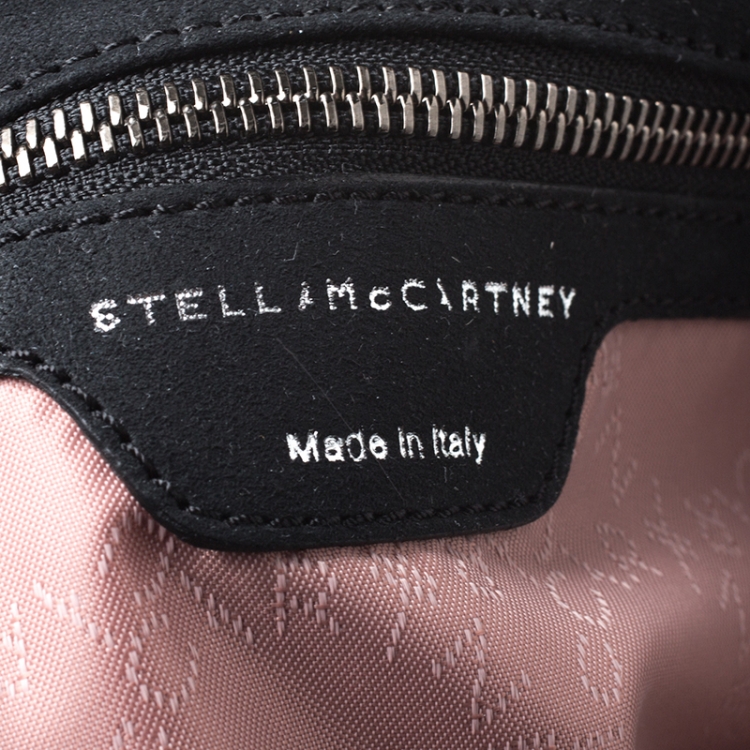 Pre Owned Stella McCartney Black Faux Suede Falabella Fringed Tote