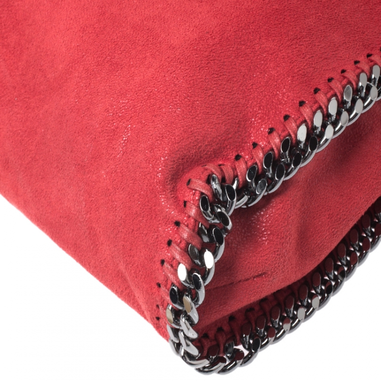 Pre Owned Stella McCartney Red Faux Leather Small Falabella Tote