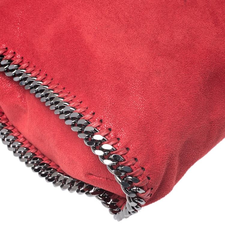 Pre Owned Stella McCartney Red Faux Leather Small Falabella Tote