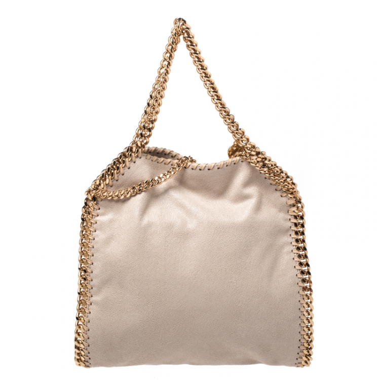 Pre Owned Stella McCartney Beige Faux Leather Mini Falabella Tote 