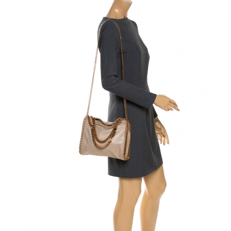 Pre Owned Stella McCartney Beige Faux Leather Mini Falabella Tote 