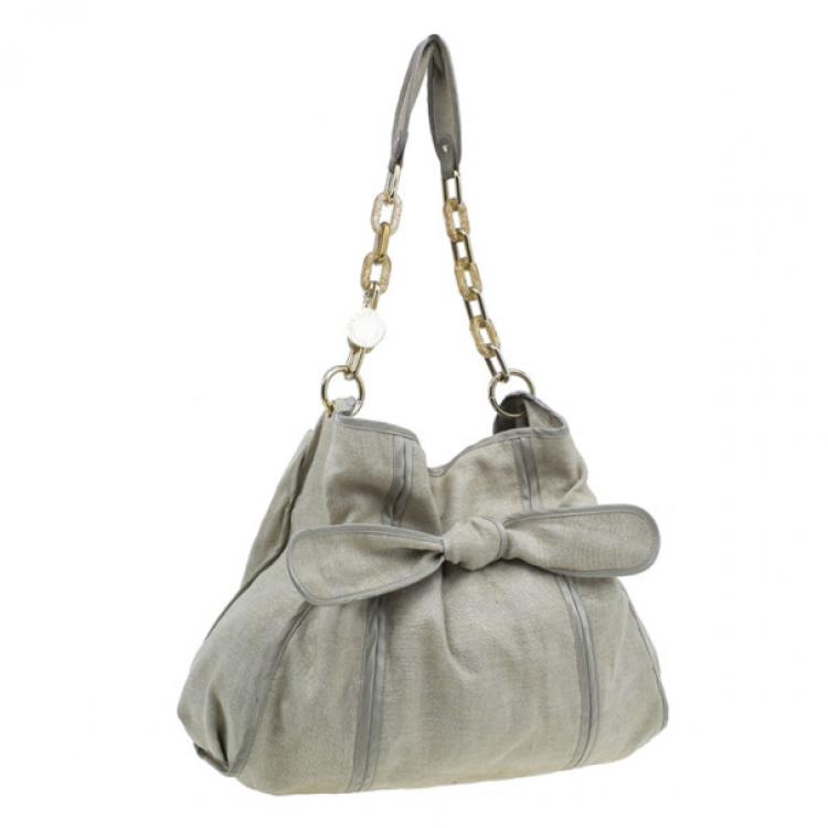Pre Owned Stella McCartney Metallic Gold Canvas Hobo