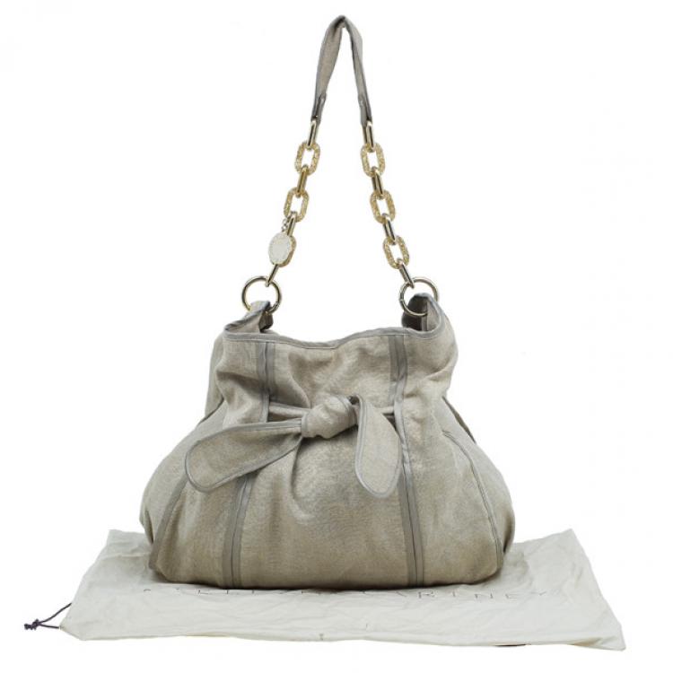 Pre Owned Stella McCartney Metallic Gold Canvas Hobo