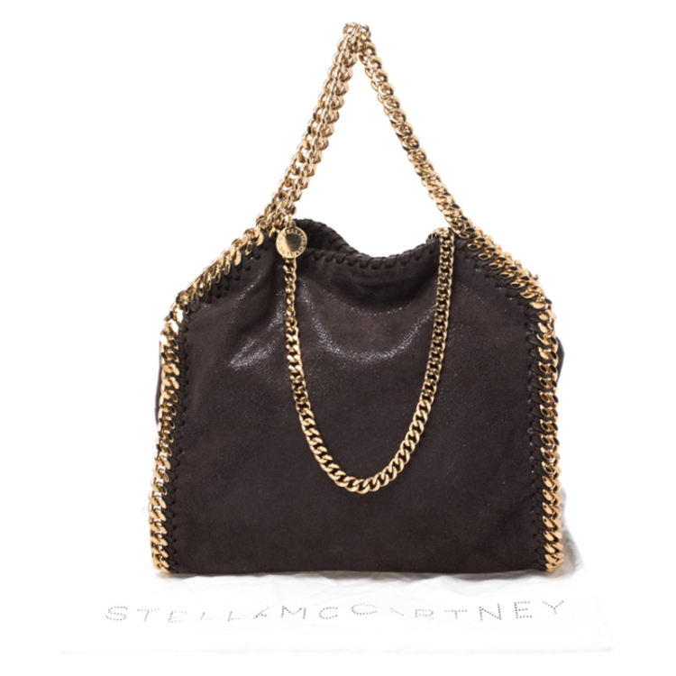 Pre Owned Stella McCartney Dark Brown Faux Leather Mini Falabella Tote