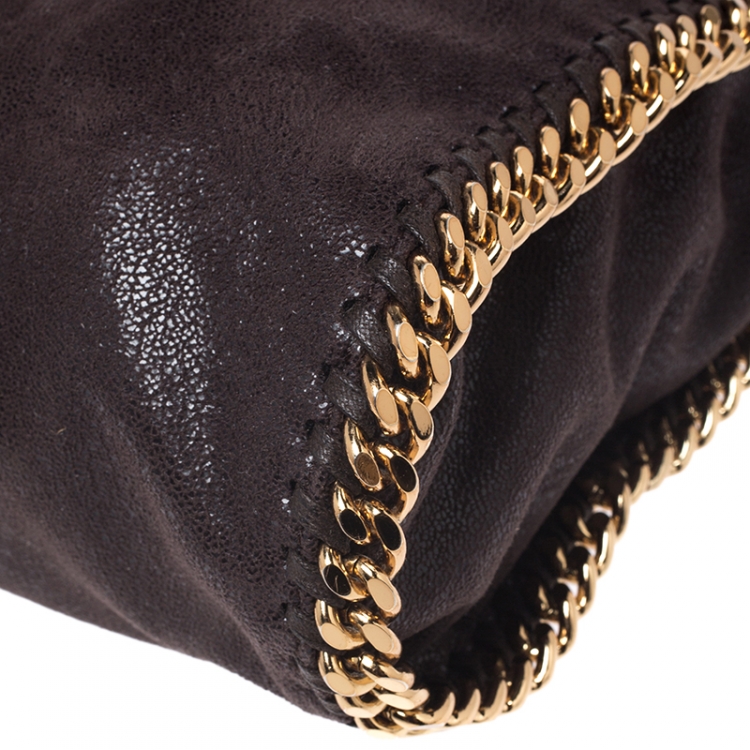 Pre Owned Stella McCartney Dark Brown Faux Leather Mini Falabella Tote