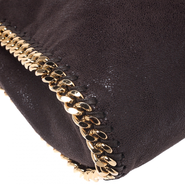 Pre Owned Stella McCartney Dark Brown Faux Leather Mini Falabella Tote