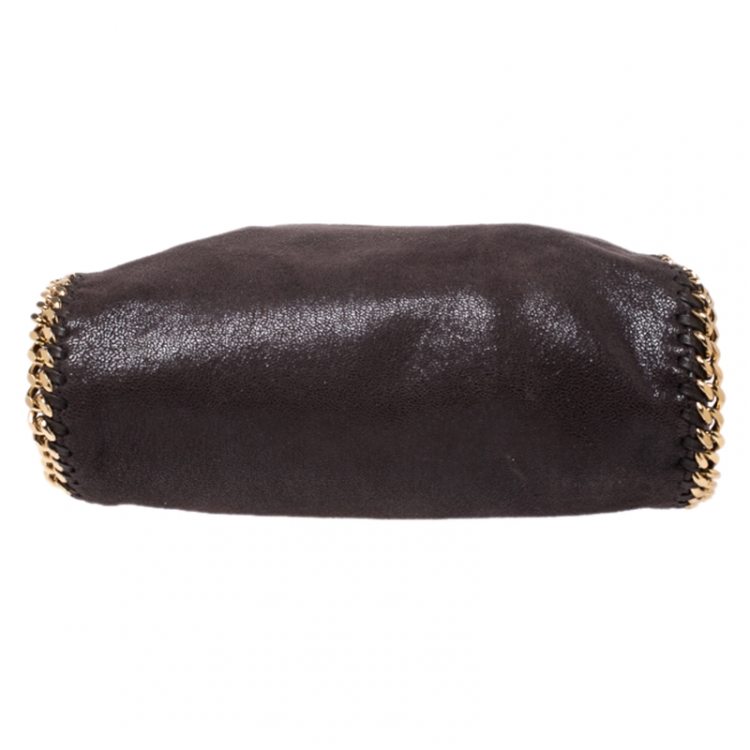 Pre Owned Stella McCartney Dark Brown Faux Leather Mini Falabella Tote