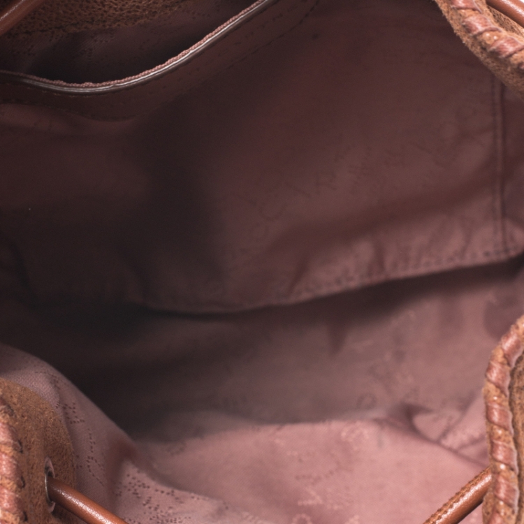 Pre Owned Stella McCartney Brown Faux Leather Falabella Bucket Bag