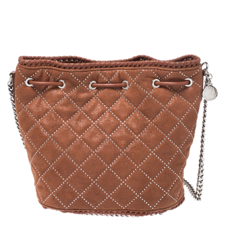 Pre Owned Stella McCartney Brown Faux Leather Falabella Bucket Bag