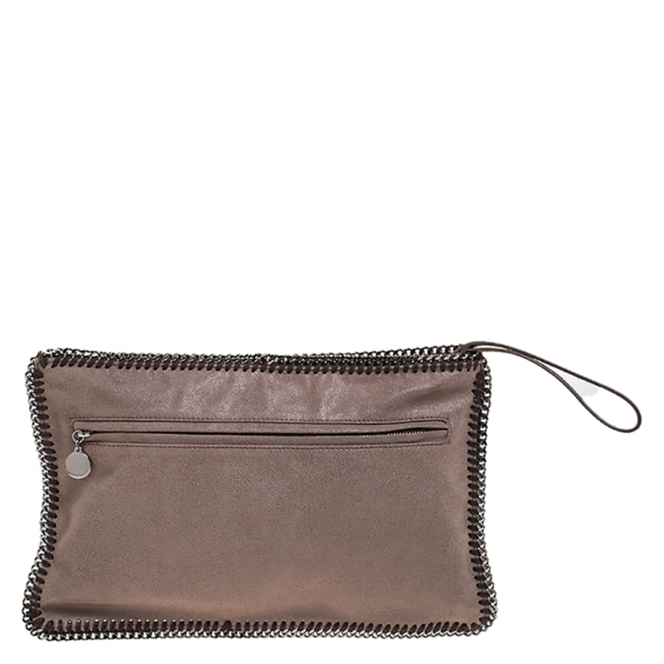 Pre Owned Stella McCartney Light Brown Faux Leather Falabella Clutch