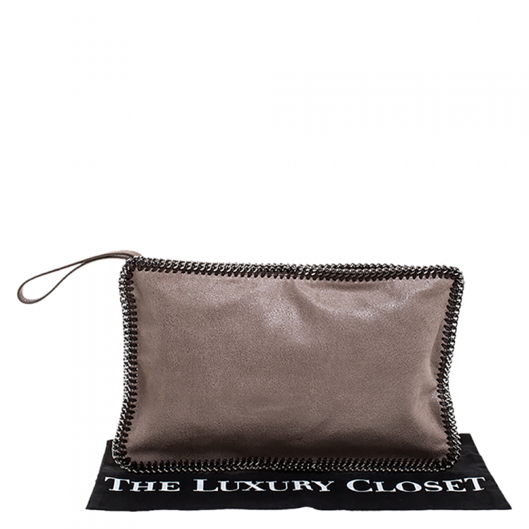 Pre Owned Stella McCartney Light Brown Faux Leather Falabella Clutch
