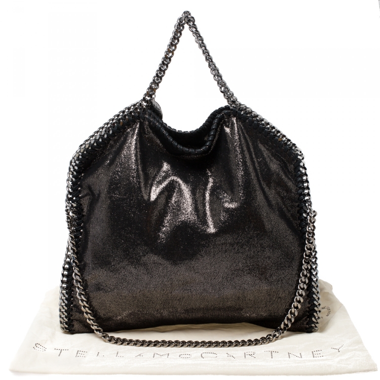 مملوكة مسبقًا Stella McCartney Metallic Black Faux Leather Falabella Tote